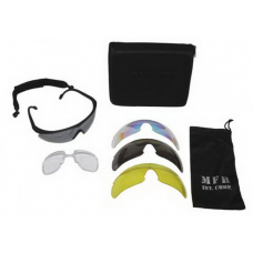 Очки MFH Army Sports Goggles "Storm", 3 cменных светофильтра, бокс, шейный подвес (чёрные)