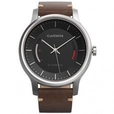 Спортивные часы с трекером активности Garmin VivoMove Premium ( стальной корпус, кожаный ремешок )