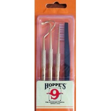 Набор сервисных инструментов Hoppes 9 (3 стержня латунь с  насадками + нейлоновая щетка)