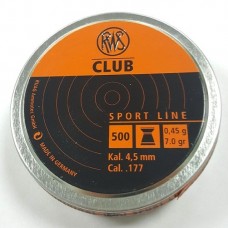 Пульки RWS Club 4,5 мм 0,45 г.
